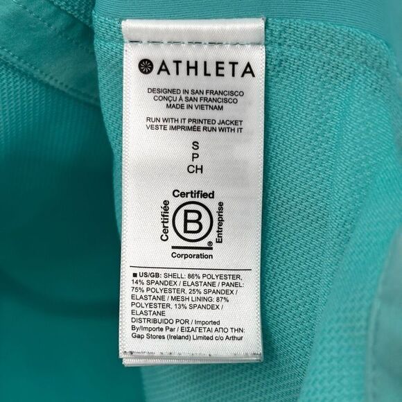 Athleta Run With It Jacket Sandstorm Print Mint Green Sherbet Size Small - Picture 13 of 14
